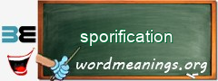 WordMeaning blackboard for sporification